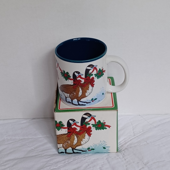 POTPOURRI PRESS 1987 Christmas Geese Marvelous Mug in Original Gift Box - Picture 2 of 9